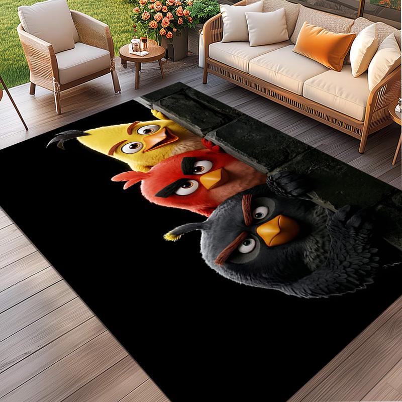 Angry Birds Print Rug, Washable Floor Carpet, For Entryway Dorm Laundry Room Office Study, Home Decor Birthday Christmas Gift