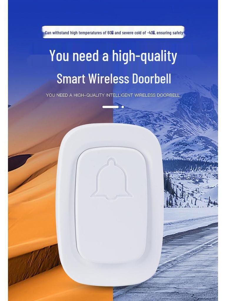 Sonnette de porte sans fil intelligente auto-alimentée pour maisons - Idéale pour les personnes âgées et les femmes enceintes