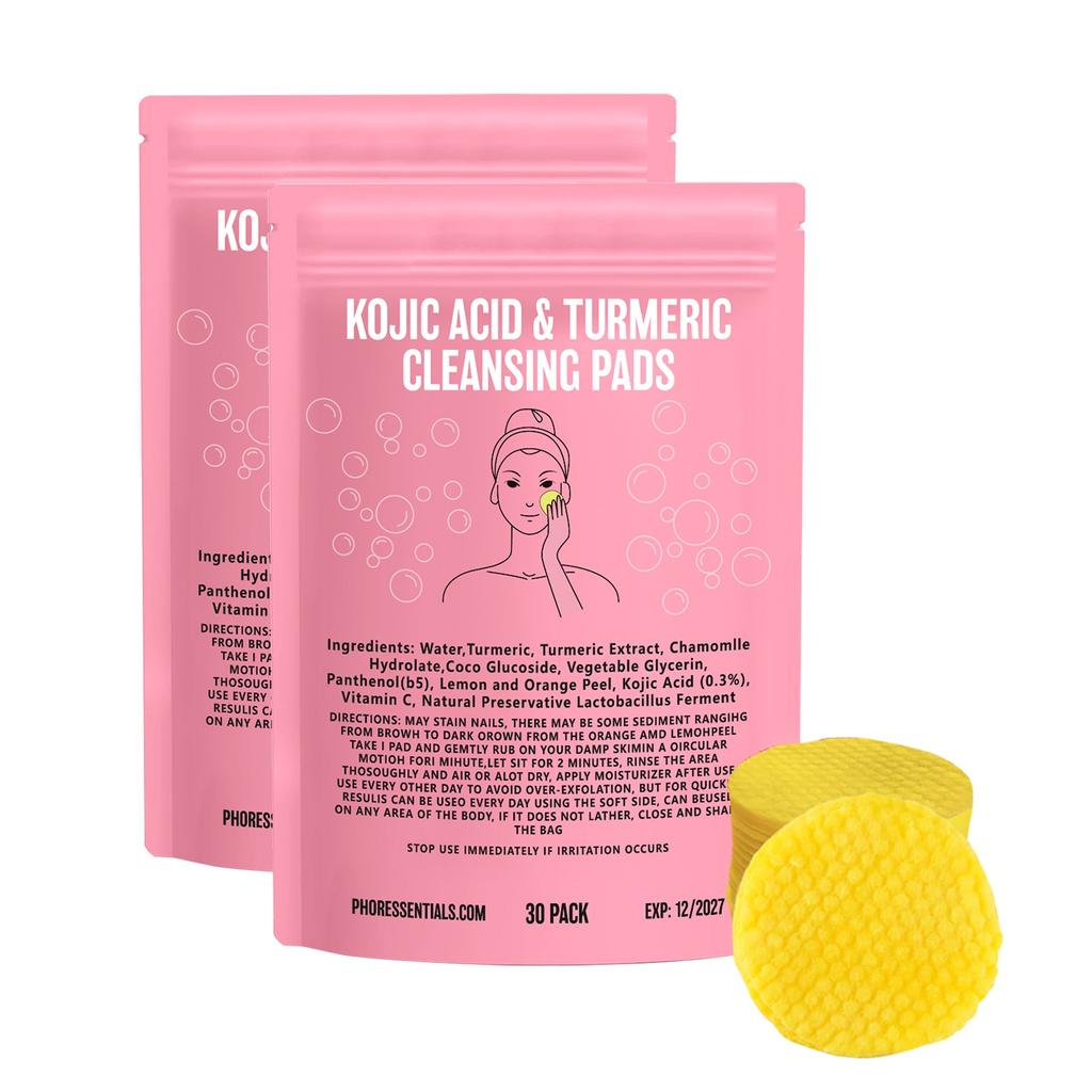 Brightening Cleansing Pads Kojic Cleansing Pads Helps Balance Skin Oil And Water Hydrating Remove Excess Keratin From The Body'S Skin30PC1ml