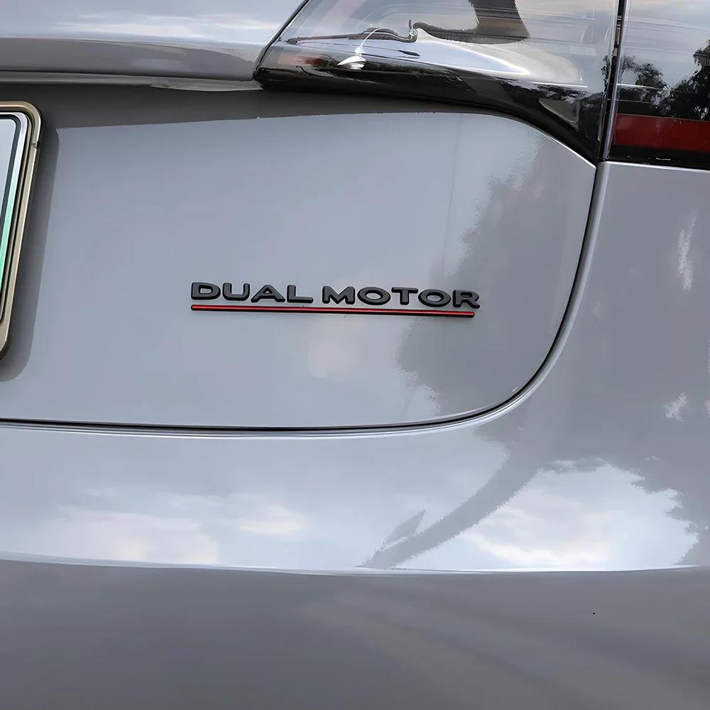 Samolepka na auto 2025 Nová 3D ABS emblém zadního kufru auta Tesla Kreativní dekorační samolepka Písmena Logo Obtisk pro Tesla DUAL MOTOR Režim