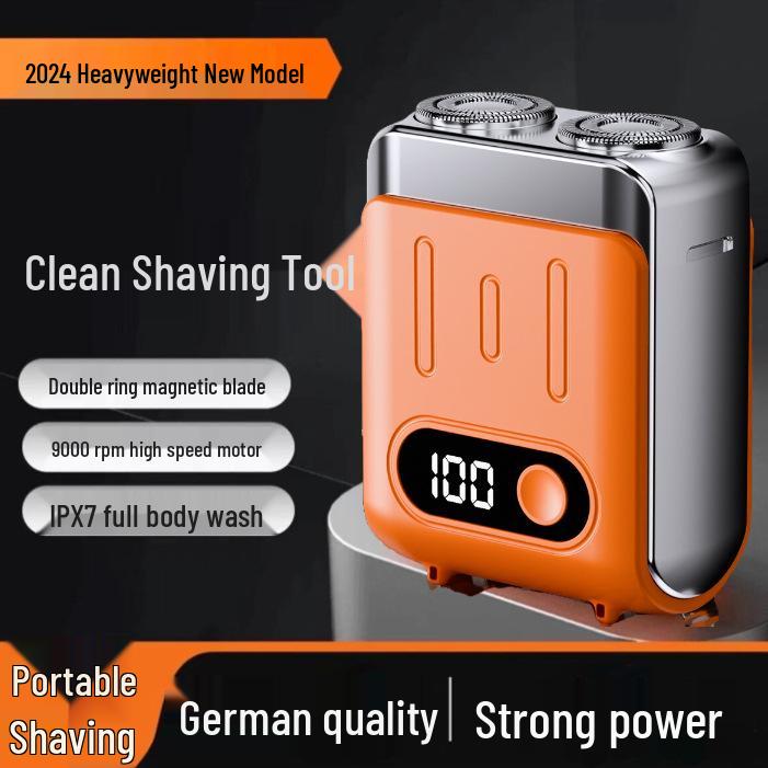 Official Men's Rechargeable Portable Mini Electric Shaver - Washable for Home and Car Use