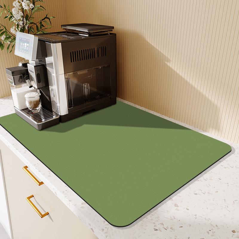 Kitchen Countertop Drain & Absorbent Mat for Dishes, Dining Table, and Coffee Machine