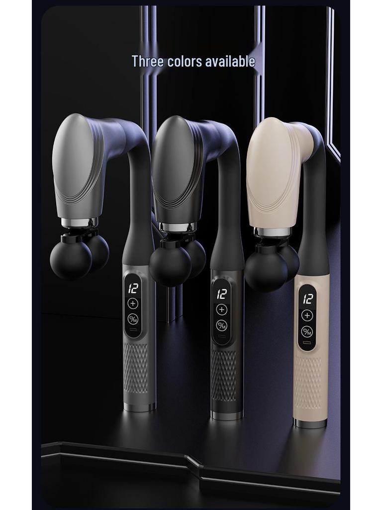 Dual-Head Long Handle Electric Fascia Gun: Professional Handheld Massager for Full Body Muscle Relaxation