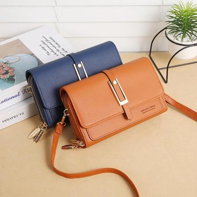 Borsa a tracolla da donna minimalista urbana con scomparti per carte e telefono