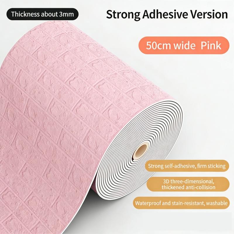 3D Self Adhesive Cartoon Foam Wall Panels Wallpaper for Kids Room Soft DIY Brick Wall Sticker Waterproof & Moisture Proof Home Decor