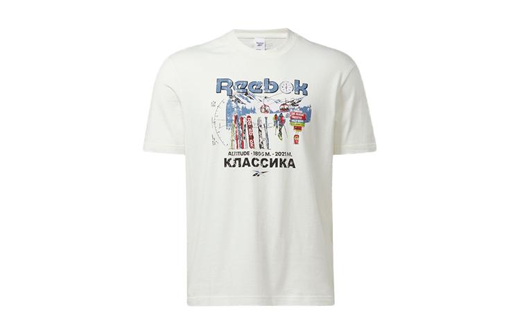 Reebok T Shirts Unisex White Crew Neck Moderate Straight Fit GV3458 M