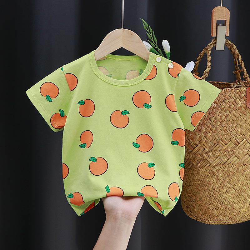 Cute Cotton Short-sleeved T-shirt Tops Children's Clothing Baby Clothes Cartoon