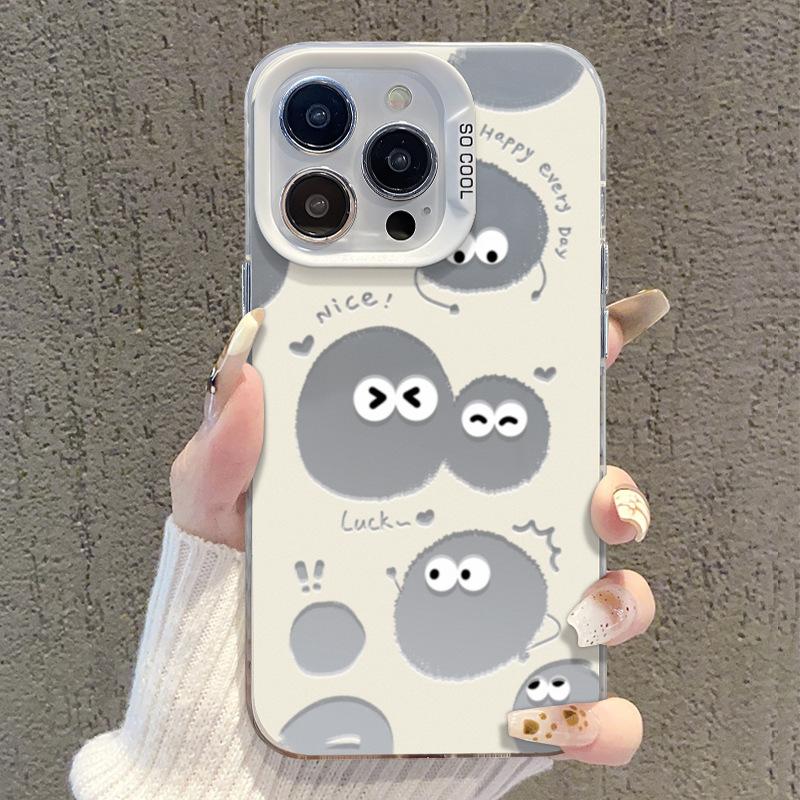 Applicable To Apple 15 Mobile Phone Case IPhone13/14promax Cute Cartoon Briquette 11/12 Color Silver Matte Xs