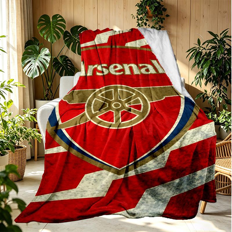 Arsenal F.C Pattern Blanket for Home Decoration, Bed, Sofa, Car Travel, Camping, Suitable for All Seasons, Birthday Christmas Gift