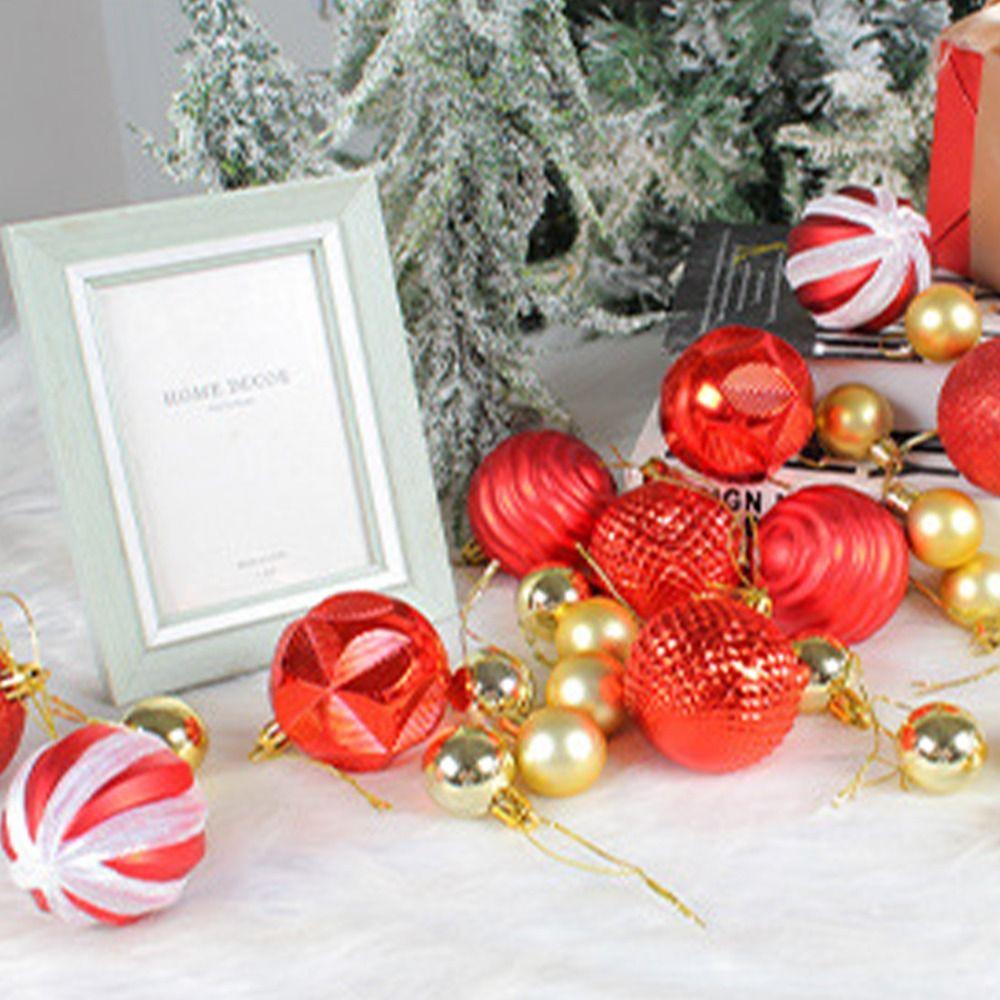 26pcs Barrel Shaped Electroplated Painted Christmas Ball 3/6cm Hanging Ornament  Window