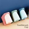 Toothbrush Cup Holder Toothpaste Holder Wall Mount with Self-draining Design & Magnetic Cup Space Saver & Easy Installation