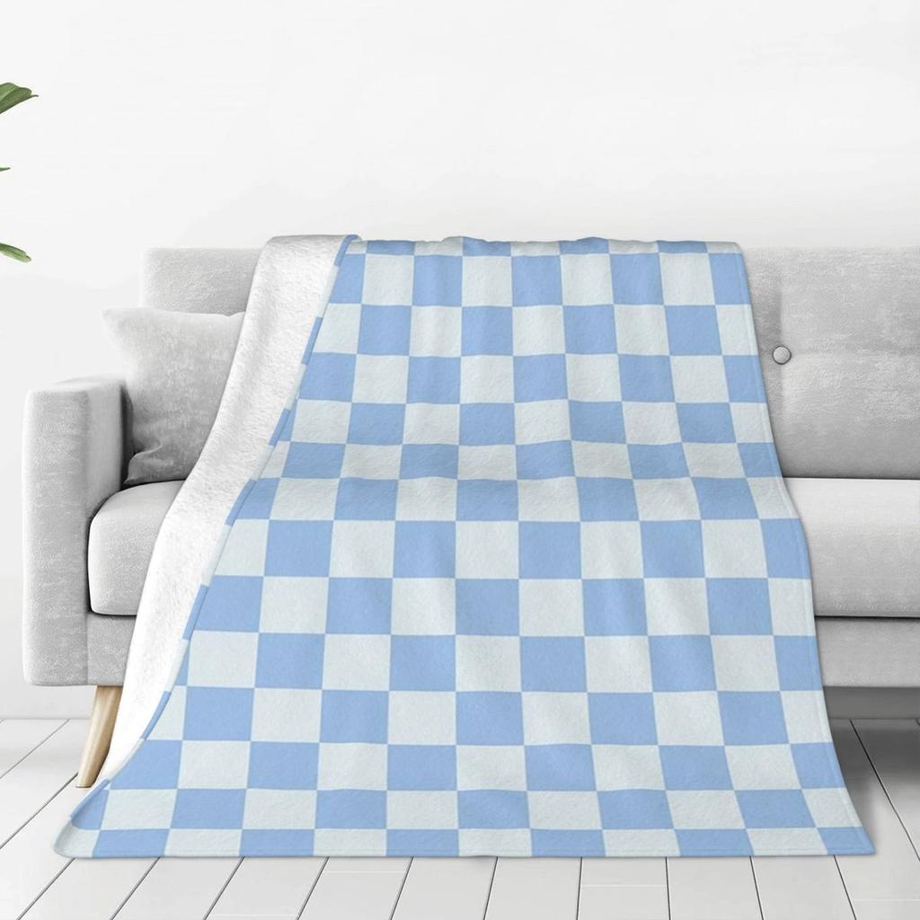 Checkerboard Mini Check Pattern Blanket Soft Warm Flannel Throw Blanket Plush for Bed Living room Picnic Travel Home Couch
