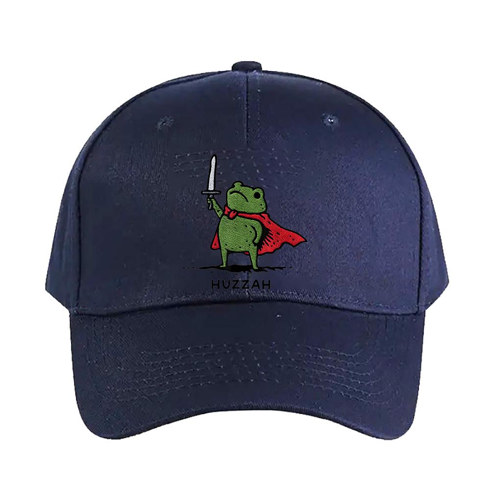Huzzah Frog With Sword Woman Man Baseball Cap Adult Adjustable with Curved Brim Hiking Fishing Hat Trucker Cap