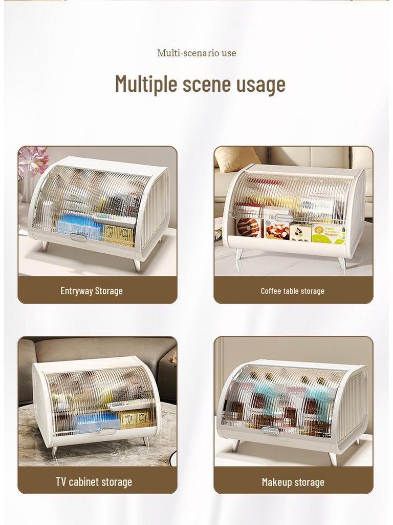 High-End Transparent Desktop Storage Box with Lid for Skincare and Cosmetics
