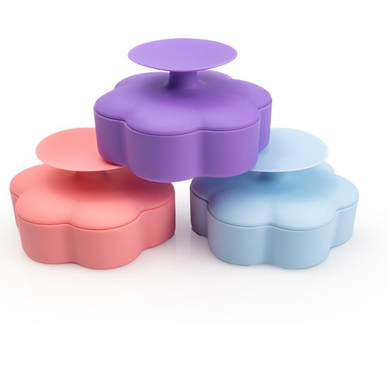 Silicone Cleaner Mat Portable Foldable Pad For Tools Makeup Brush Cleaning Box Soft Mat With Convex Texture Brush