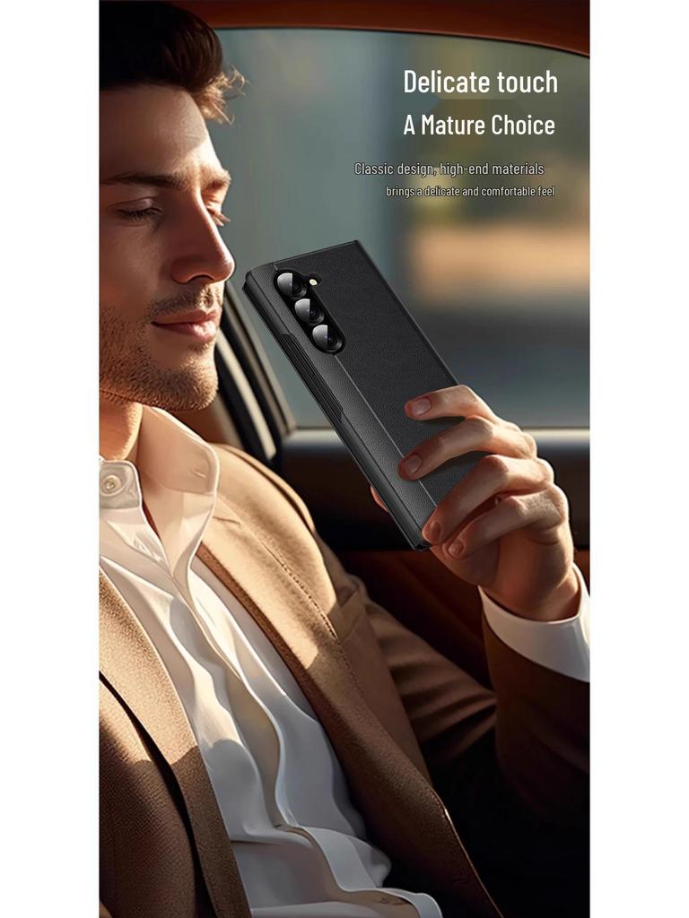 Samsung Z Fold7/6 Flip-Free Smart Sleep Leather Case