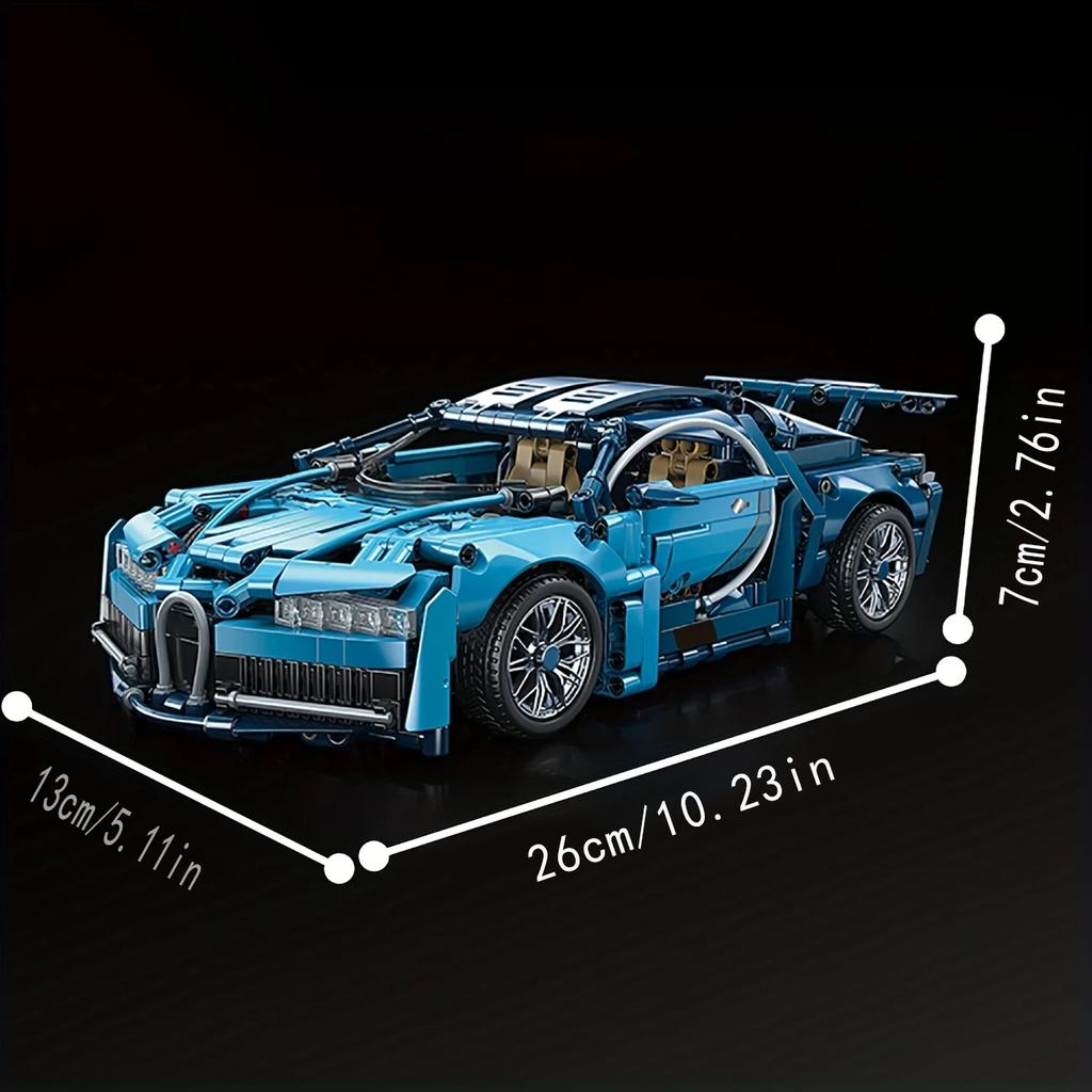 Non-Toxic 1690-Piece High-End Sports Car Assembly Set Blue Uses Abs Materials And Blue Colors Suitable For Living Room And Bedroom Decor