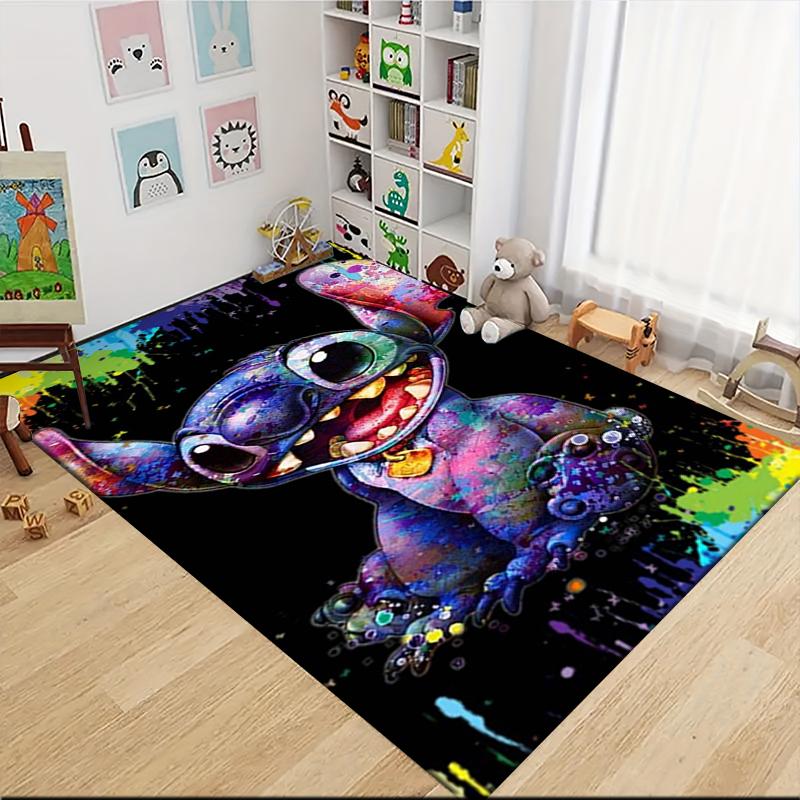 1Pc Lilo Stitch Tropical Adventure Carpet Rug Customizable Soft Washable Antislip Home Living Room Sofa Mats Personalized Rug 091784