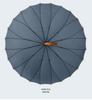 Men's Extra Large 24-Rib Solid Color Business Umbrella with Wooden Handle and Logo Print