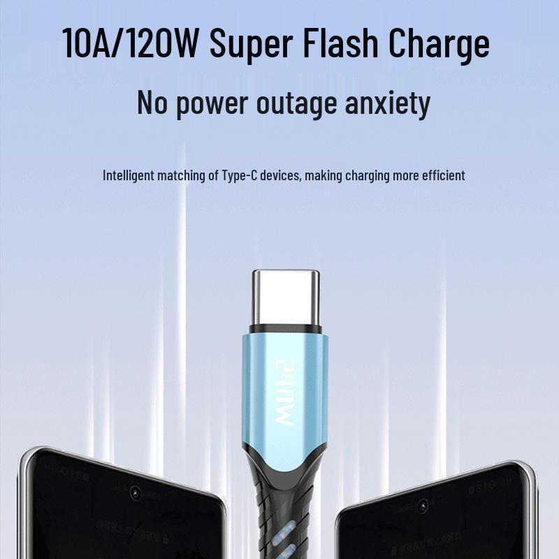 10A 240W Flash Charge Braided Cable for Huawei Honor Type-C Devices