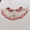 Chinese Style Hanfu Collar Pearl Floral Pattern Embroidered Shawl Tassels Embroidery Design Detachable False Collar