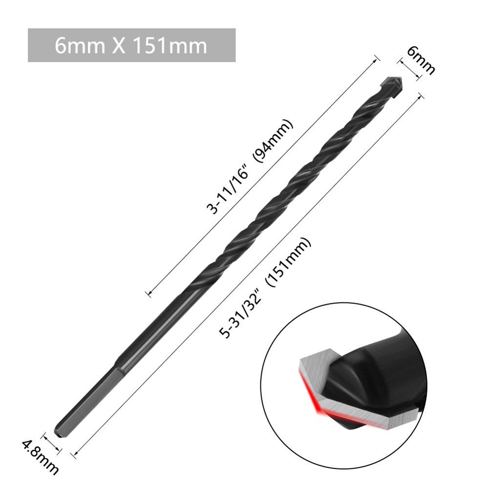 Heavy Duty Concrete Impact Drill Bits Triangle Shank 6 8 10 12mm Power Tool