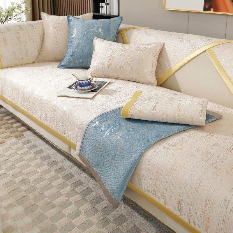 

Синель однотонный жаккардовый чехол для дивана 1/2/3/4/5 мест, простота, подушка для кресла, защита для мебели, противоскользящая наволочка 70x70cm 1pcs