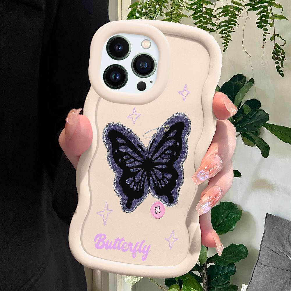 

Черный чехол-бабочка для iPhone 11 12 13 14 15 Pro Max 6 6S 7 8 Plus Xs Wave Edge противоударный защитный резиновый чехол iPhone XR белый