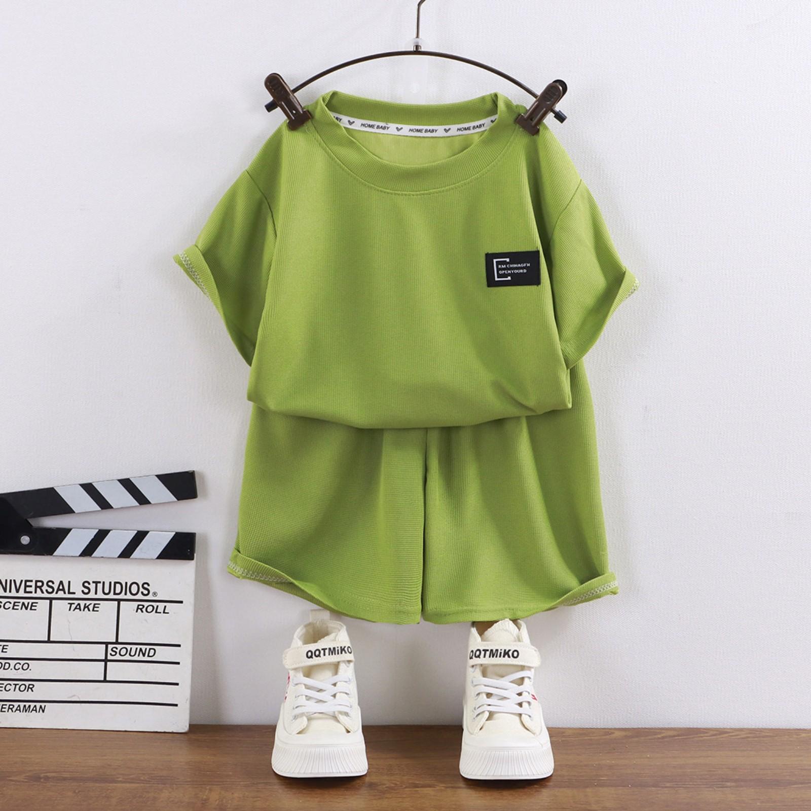 

Детский костюм с короткими рукавами для мальчиков, летняя мужская футболка из хлопка, детская одежда, одежда для девочек, детская одежда 100 бежевый