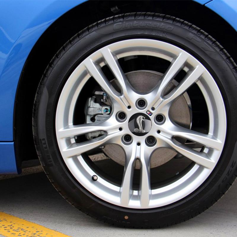 4 ks krytů středů kol auta Odznaky Kryty Logo Shelby Samolepka Pro Ford Focus Mustang MK7 4 Mondeo Fusion Kuga příslušenství