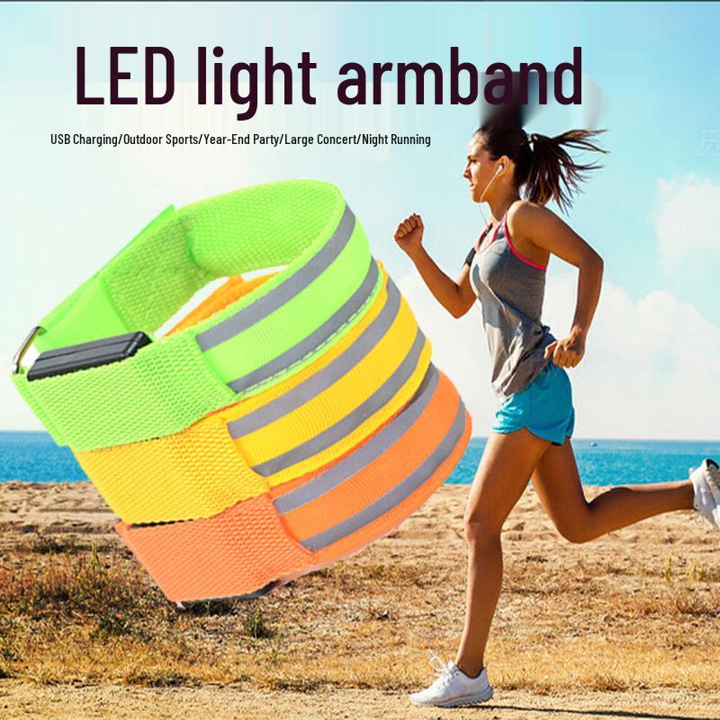 LED Luminous USB Safety Armband for Night Running