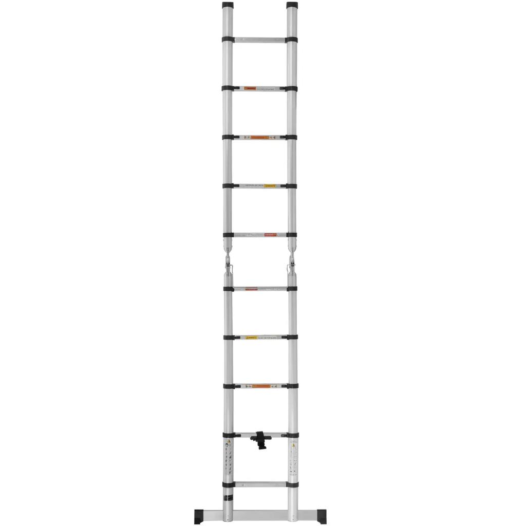 Telescopic aluminum folding ladder 12 steps 08518538 m