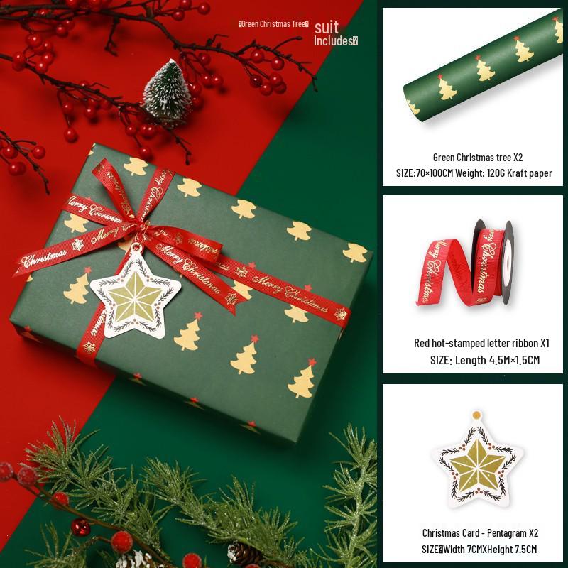 Large Retro Style Kraft Wrapping Paper for Christmas, Birthdays, and Meetings