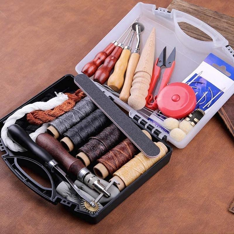 QX2E Leather Craft Tool Hole Hand Sewing Stitching Carving Working Crafting