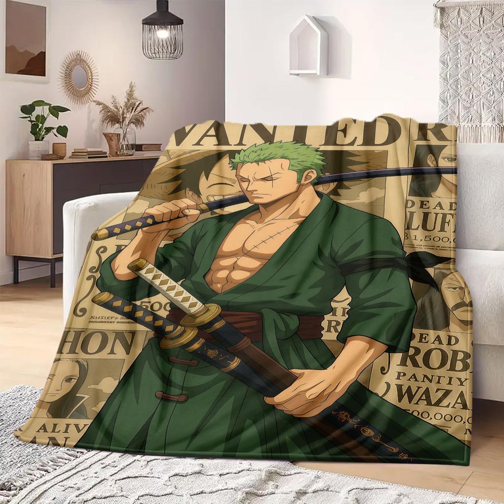 Roronoa Zoro Print Blanket Warm Comfortable Flannel Blanket Suitable for Bedrooms,Sofas, Beds,Chairs,Travel -QIAO121