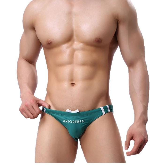 Pánské trojúhelníkové plážové plavky - Jednobarevné sportovní plavky 902