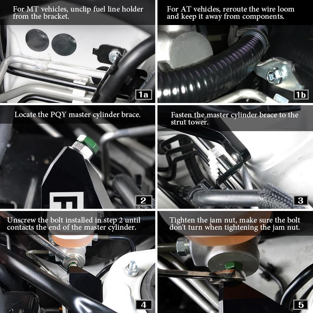 Hauptbremszylinderhalterung für Subaru BRZ / Scion FR-S / Toyota 86 mit PQY-Logo zur Montage am Federbeindom