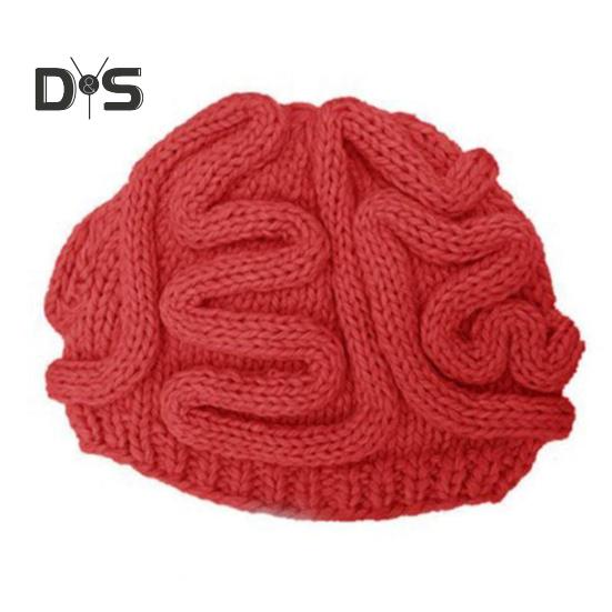 

Spoof Horror Brain Hat Halloween Beanie В язана еластична товста доросла дитина Skullies Зберігає тепло Outdoor Kids Bonnet Winter Headwear червоний