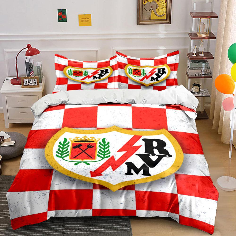 A red and white soccer club badge Bedding Duvet Cover Set Duvet Cover Pillowcases  (1 * Duvet Cover 2 * Pillowcases, without duvet insert)