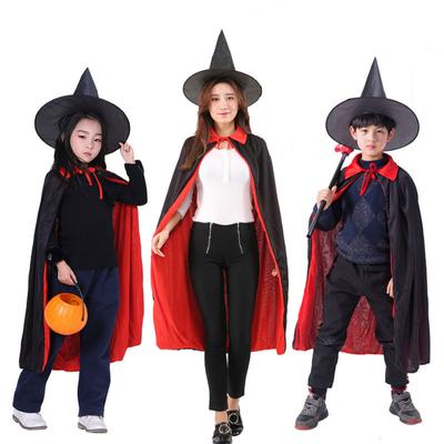 Nošené na obou stranách dvojitého pláště Černá červená Oboustranná Goth Vampire Cape Unisex Halloween Vánoční kostýmy Maškarní