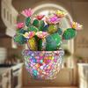 Acrylic Potted Cactus Hanging Decoration, Stained Glass Cactus Flower Suncatcher, Door Window Hanging Ornament for Indoor Outdoor