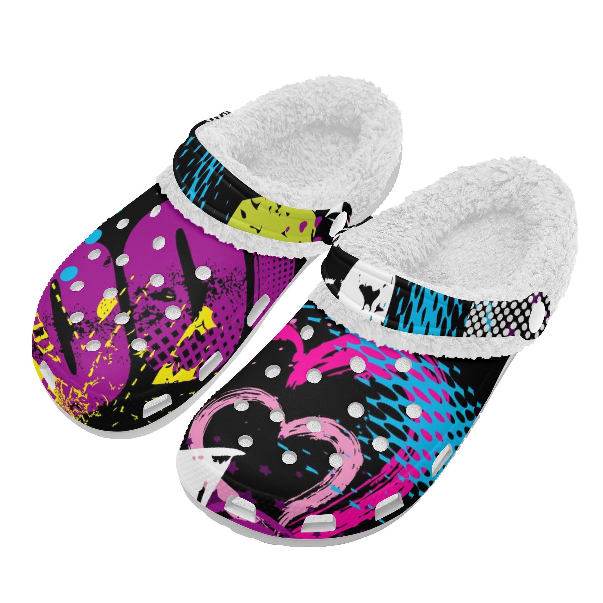 

1 Pair Unisex White Warm EVA Clogs Plush Lined Slip On Shoes Lightweight Anti Slip Sole Comfortable For Winter Indoor Outdoor Wear 48 білий