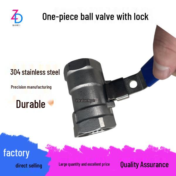 304 Stainless Steel One-Piece Ball Valve, Female Thread, Sizes: 2, 3, 4 Points, 1-Inch, Water Switch