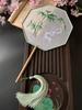 Chinese Traditional Art Embroidery Wooden Hand Fan, Classical, Ancient Dance Costume, Han Fu Cheongsam with Long Handle, Tasse