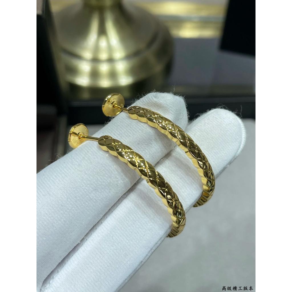 

Серьги Lingge Smooth Передовое мастерство 18-каратного золота Гравированный подарок на день рождения Бесплатная доставка золотой