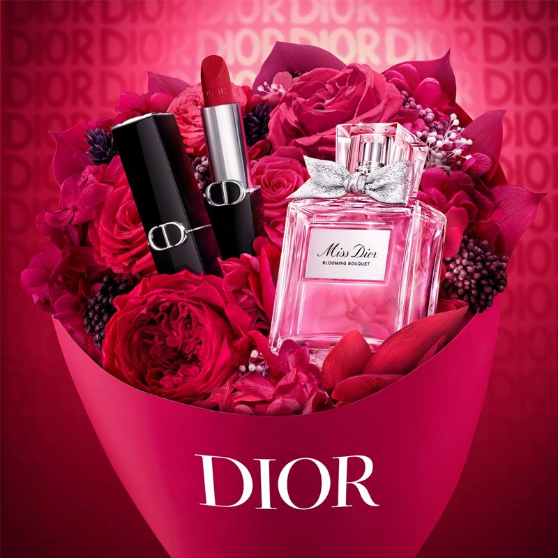 DIOR Perfume Two-piece set: Huayang Women's Eau de Toilette 50ml + Blue Gold Lipstick #999 3.5g