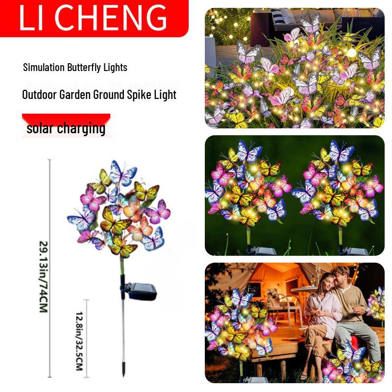 

Solar Butterfly Garden Path Light - Decorative Outdoor Lawn Stake Lantern Warm Light (single, opp bag)