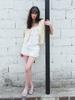 ETMON Lace Texture Sleeveless Blouse White