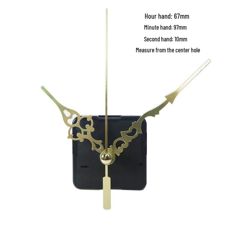 Silent Quartz Clock Movement with Cross-Stitch Metal Hands for Decorative Wall Clocks