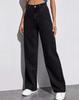 Retro American Women's Straight-Leg Washed Denim Jeans